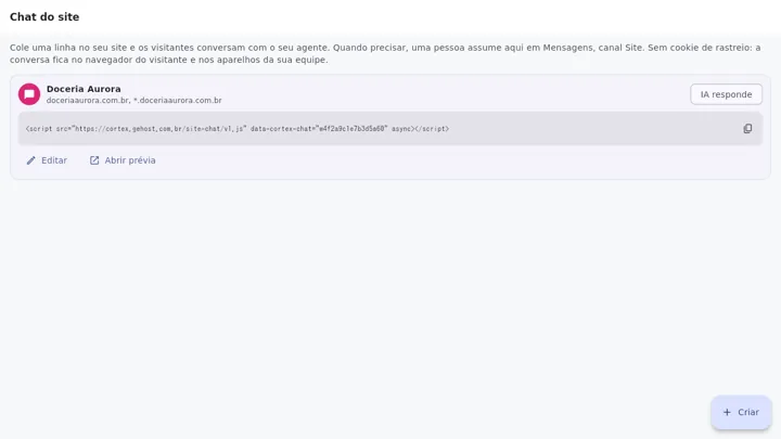 アプリのサイトチャット一覧とコピー用のコード